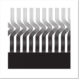 black and white paint stripes Minimal Posters and Art